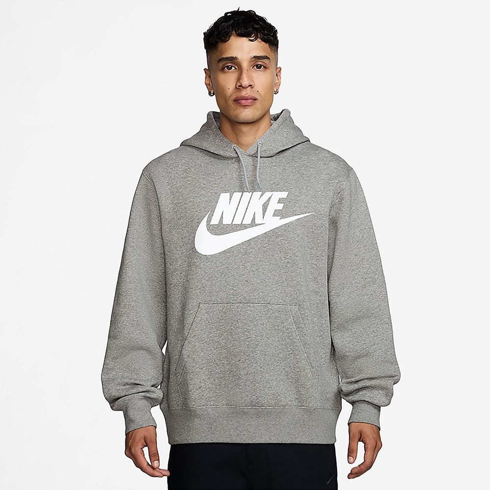 Sz Large NIKE NSW Club Fleece Graphic Pullover Grey White BV2973 063 - New/Stain